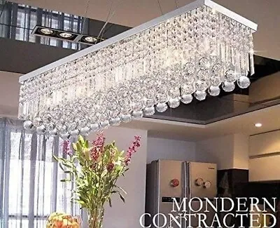 A1A9 Modern Crystal Chandelier Lights Luxury Clear K9 Crystal Droplet Elegant  • £74.50