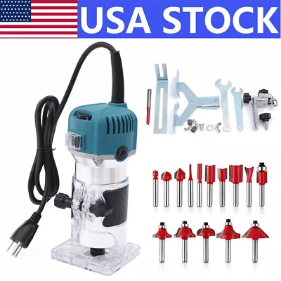 110V Electric Wood Trimmer Handheld Woodworking Tool Wood Router Carving Machine • $45.98