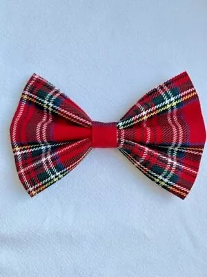 Tartan Check Dog Bow Tie Collar Accessories Handmade In UK Multi Designs & Sizes • £4.45