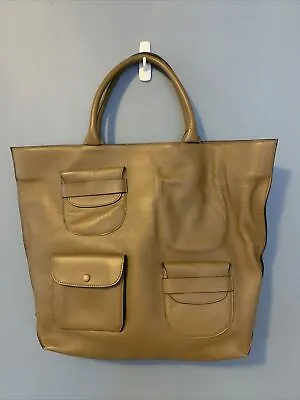 MARNI Mud Brown & Arabesque Leather Tote Bag NWT But SEE NOTE • $235