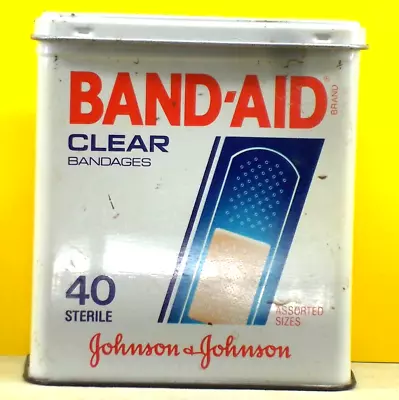 Johnson & Johnson BAND-AID *** Clear Bandages *** 40 Count Metal Box *** EMPTY • $9.99