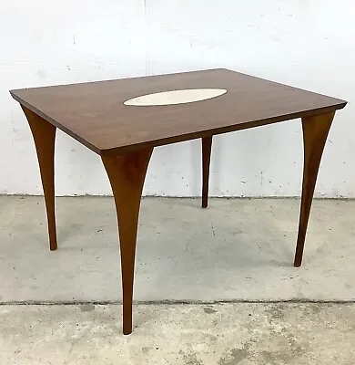 Mid-Century Walnut Side Table With Inlay- Made In Italy • $400