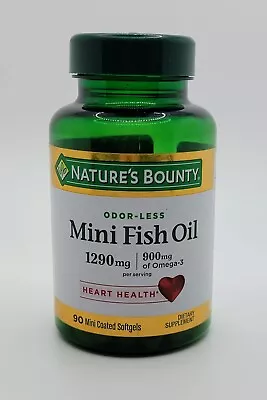 $19.99 • Buy Nature's Bounty Mini Fish Oil 1290mg Omega 3 900mg Heart Health Support 90ct