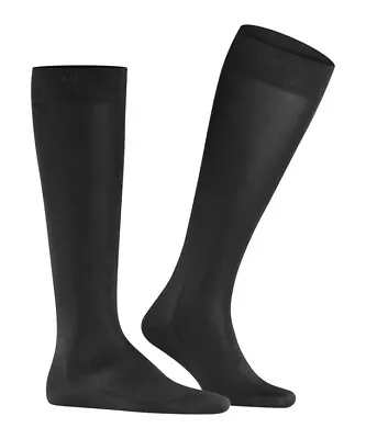 New Men's FALKE Black Tiago Knee-high Socks Size 9.5-10.5 • $25