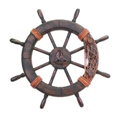 £31.66 • Buy Ship's Wheel From Wood Ø-45cm Maritime Yacht Pirates Boat Decoration Wall