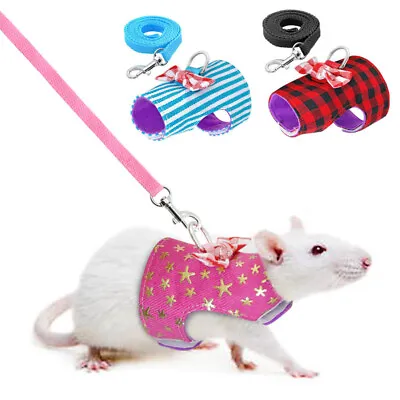 Ferret Hamster Squirrel Rat Harness Lead Leash Small Animal Pet Supplies XS-M • £5.27