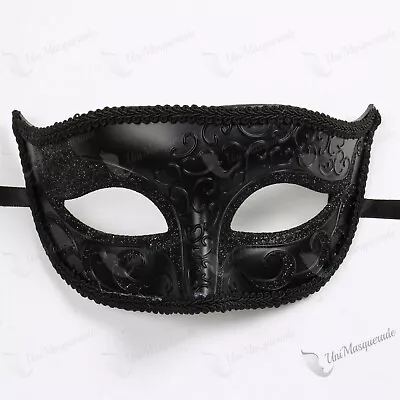 Men Masquerade Black Eye Mask Halloween Costume Dress Up Dating Masquerade Party • $13.99