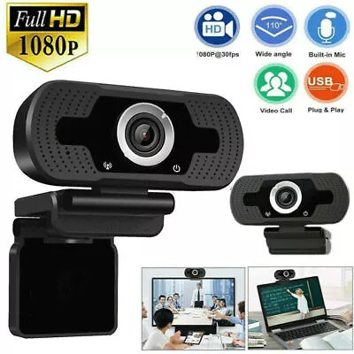 Webcam 1080p Autofocus Usb Web Camera With Microphone FULL HD Web Cam PC MAC PS4 • $10.99