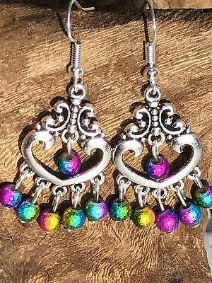 Miracle Bead Chandelier Earrings Handmade Glow UK Birthday Gift Multiple Colours • £9.50