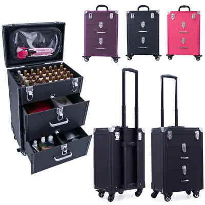 Large Makeup/Cosmetic/Hairdressing/Vanity/Beauty Nail Salon Storage Case Trolley • £59.95
