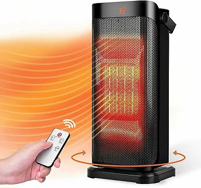 $36.99 • Buy 1500W Portable Ceramic Heater For Indoor Use, Remote Control, Rotating #21