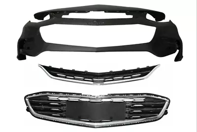 Fit For 2016-2018 Chevy Malibu Front Bumper Cover & Front Upper & Lower Grille • $173.23