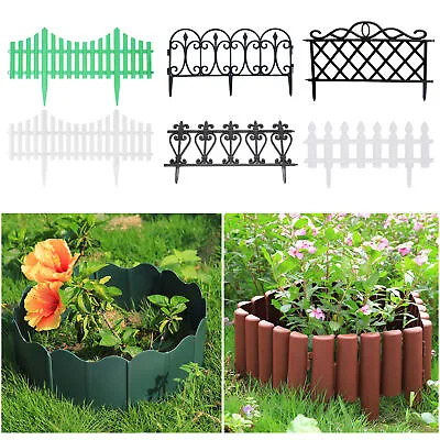 Garden Lawn Palisade Edging Border Wall Flowerbed Fence Picket Panels Plastic UK • £10.94