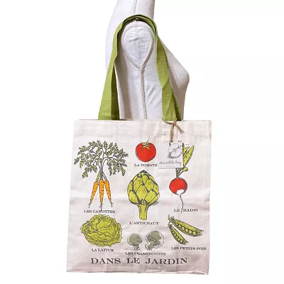 Vegetable Garden Canvas Tote Bag Large Cotton Farmers Market Reusable Shopper • $21.95