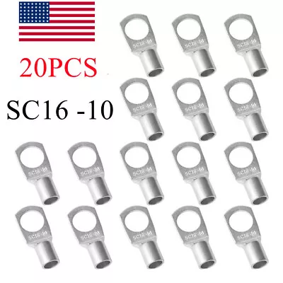 20PCS Battery Copper Ring Lugs Gauge 6 AWG 3/8  Wire Connectors Crimp Terminals • $5.99