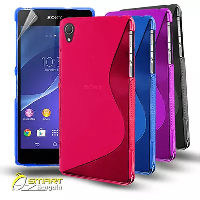 S Curve Gel Case For Sony Xperia Z2 + Screen Guard TPU Jelly Soft Cover • $4.99