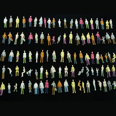 100 Pcs Miniature Figures Diorama Painted Architectural Human Figure TT Scale • £6.18