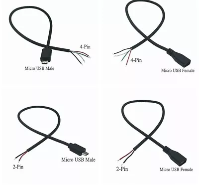 Micro USB2 A Female Jack Android Interface 2 4P M F Power Data Charge Cable 30cm • $9.74