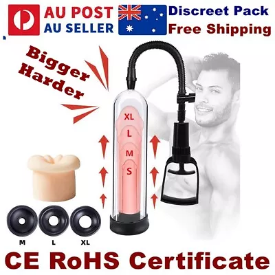 Penis Extender Bigger Vacuum Pump Men Enlargement Cock Enlarger Adult Toy • $65.99