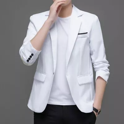 Casual Coat Mens Business Suit Jacket Slim Fit Thin Tuxedo Dinner Wedding Blazer • $35.99