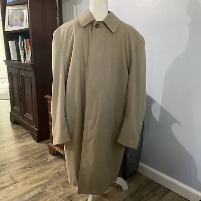 Jos A Bank Mens Trench Coat Size 40S Beige Removable Lining • $49.99
