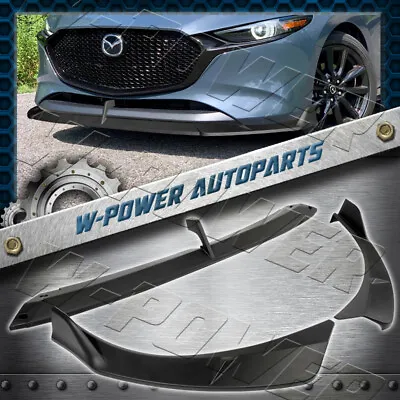 MS-Style Matt Black For 2019-2024 Mazda 3 Hatchback 5DR Front Bumper Lip Spoiler • $89.41