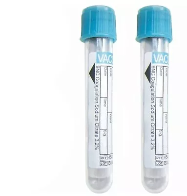 Vacuum Blood Collection Sodium Citrate Light Blue 13x75mm 2.7mL 100 Pcs LONG EXP • $69.99