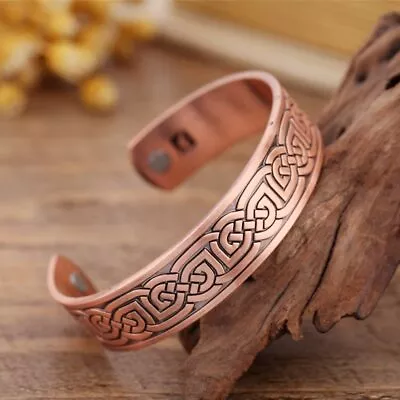 Heavyweight Large Copper Celtic Magnetic Cuff Bracelet For Men With 2 Magnets • $7.99