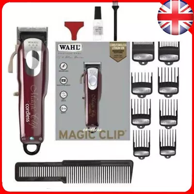 WAHL MAGIC 8148 CLIP Professional 5-Star Cordless Clipper Shaver With 8 GUARDS • £49.49