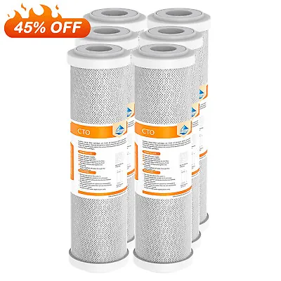1-6 Pack 5 Micron 10  X 2.5  CTO Carbon Block Whole House Water Filter Cartridge • $25.52