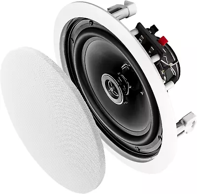 OSD 8  In Ceiling Stereo Speaker Pair 140W 2-Way Pivoting Tweeter Paintable • $84.16