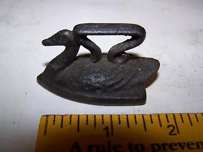 Old Cast Iron Miniature Figural Swan Shaped Sadiron Child's Toy Salesman Sample • $30