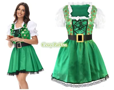 XC12 Classic Womens Lucky Irish St Patricks Day Miss Leprechaun Shamrock Costume • $13.02