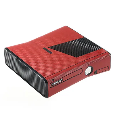 Textured Red Carbon Fibre Effect  XBOX 360 Slim Decal Skin Sticker Cover Wrap  • £11.99