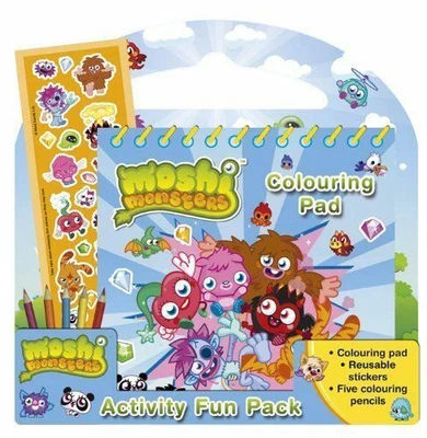 £2.29 • Buy Moshi Monsters Activity Fun Pack - Reusable Stickers Colouring Pencils Kids Pad