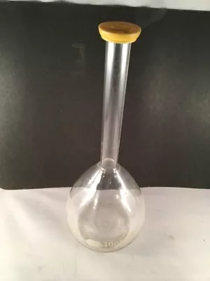 KIMAX Tall Science Lab Glass 1000 Ml Volumetric Flask  Vintage Made In USA • $17.49