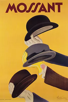 Chapeaux Mossant Hats By Leonetto Cappiello Vintage Hat Advertising Poster • $22