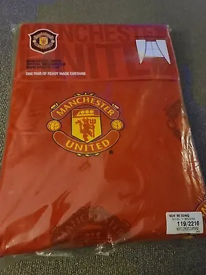 NEW RED MANCHESTER UNITED Football Ready Made Curtains Kids Man Cave  • $39.99