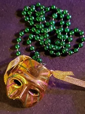 Mardi Gras - Gold Striped Mask Beads - Purple Green Or Gold Beads • $11.20