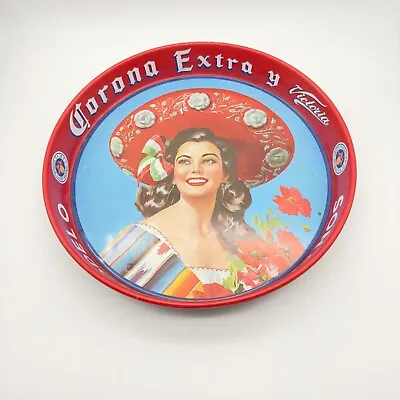 Vintage Corona Extra Y Victoria: Son Cervezas Modelo Beer Metal Serving Tray 13  • $30