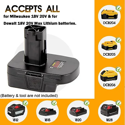 For Dewalt 20V/Milwaukee 18V Li-ion Battery Adapter To For Craftsman 19.2V Tools • $11.29