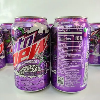 1 New 2024 Full Mtn Dew Purple Thunder 12oz Dew Cans Mountain Dew Cans Mt Dew • $3.49