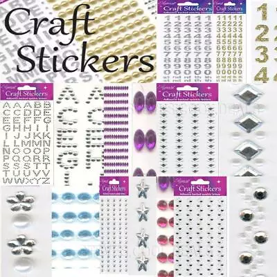 £2.96 • Buy Craft Stickers Gems Pearls Diamond Heart Peel Off Personalize Wedding Gifts New