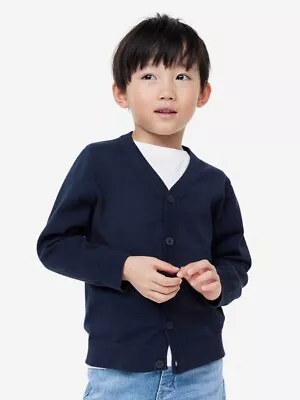 H&M - Boy's Fine-knit Cotton Cardigan - Navy Blue - Size 2T • $11.99