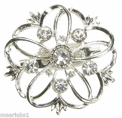 Silver Brooch Diamante Broach Vintage Shoe Cake Decoration Pin Bridal - New - Uk • £1.49