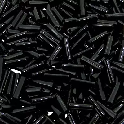 Miyuki Bugle Beads Size #2 6mm 17 Gram Tube Jet Black MIBGL2-074 • $3.99