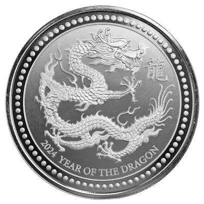 Year Of The Dragon 2oz 999 Samoa 5 Tala 2024 Silver Proof / Like • $78.98