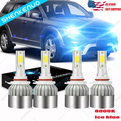 9005 9006 Combo LED Headlight Kit 8000K Blue High Low Beam C6 Bulbs Super Bright • $24.49