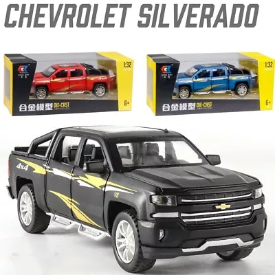 1:32 Chevrolet Silverado Pickup Truck Alloy LED Light Model Car Diecast Kids Toy • $24.95