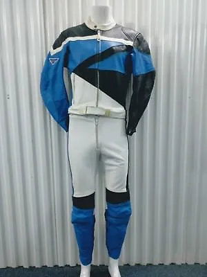 Teknic Vintage Navy Blue White 2pc Racing Motorcycle Full Leather Suit 40/50  • $1050
